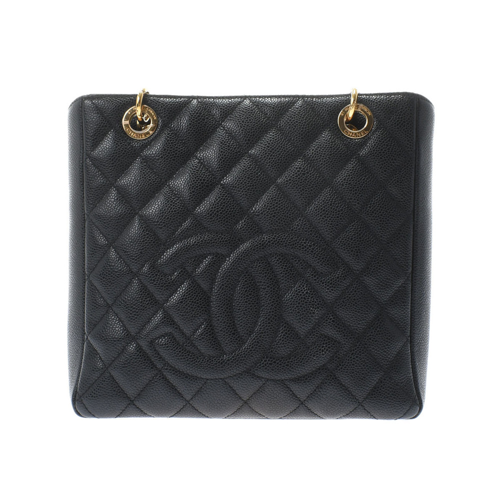 Chanel Matelasse PSt Black/gold Hardware Caviar Skin Tote Bag